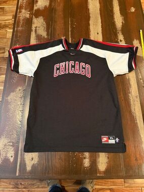 Nike Black Chicago Basketball Jersey with White & Red Accents